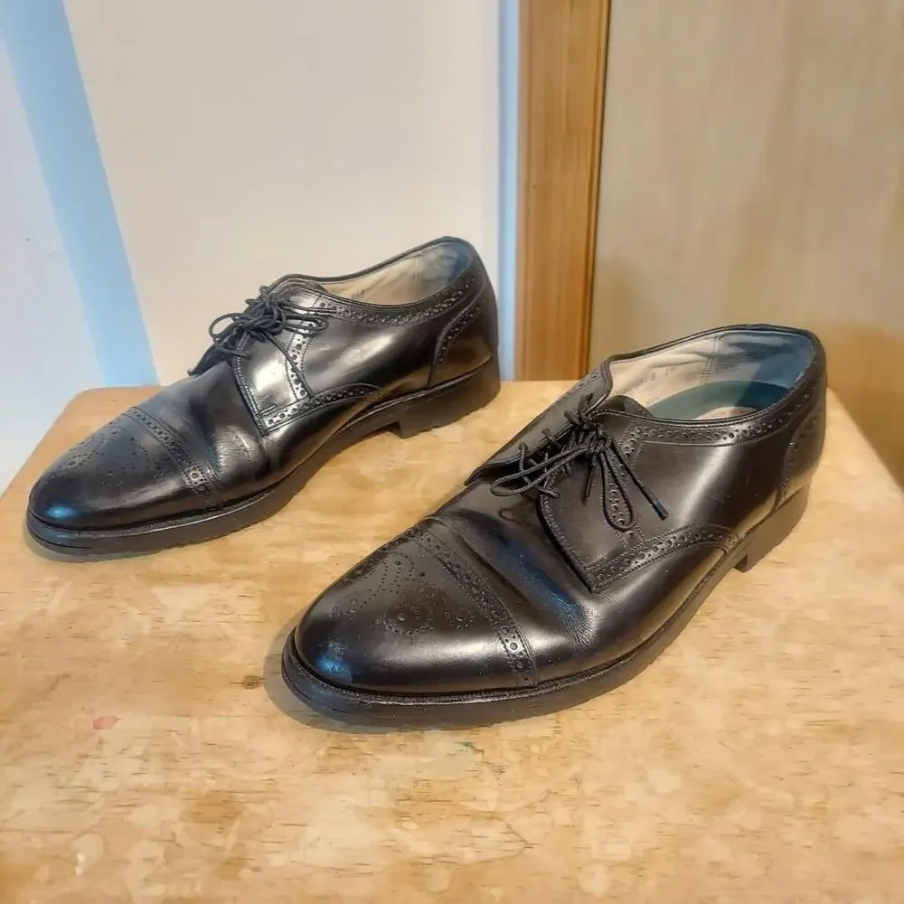 Florsheim Imperial Comfortech Men's US 10 Black Leather Wingtip Oxford Shoes